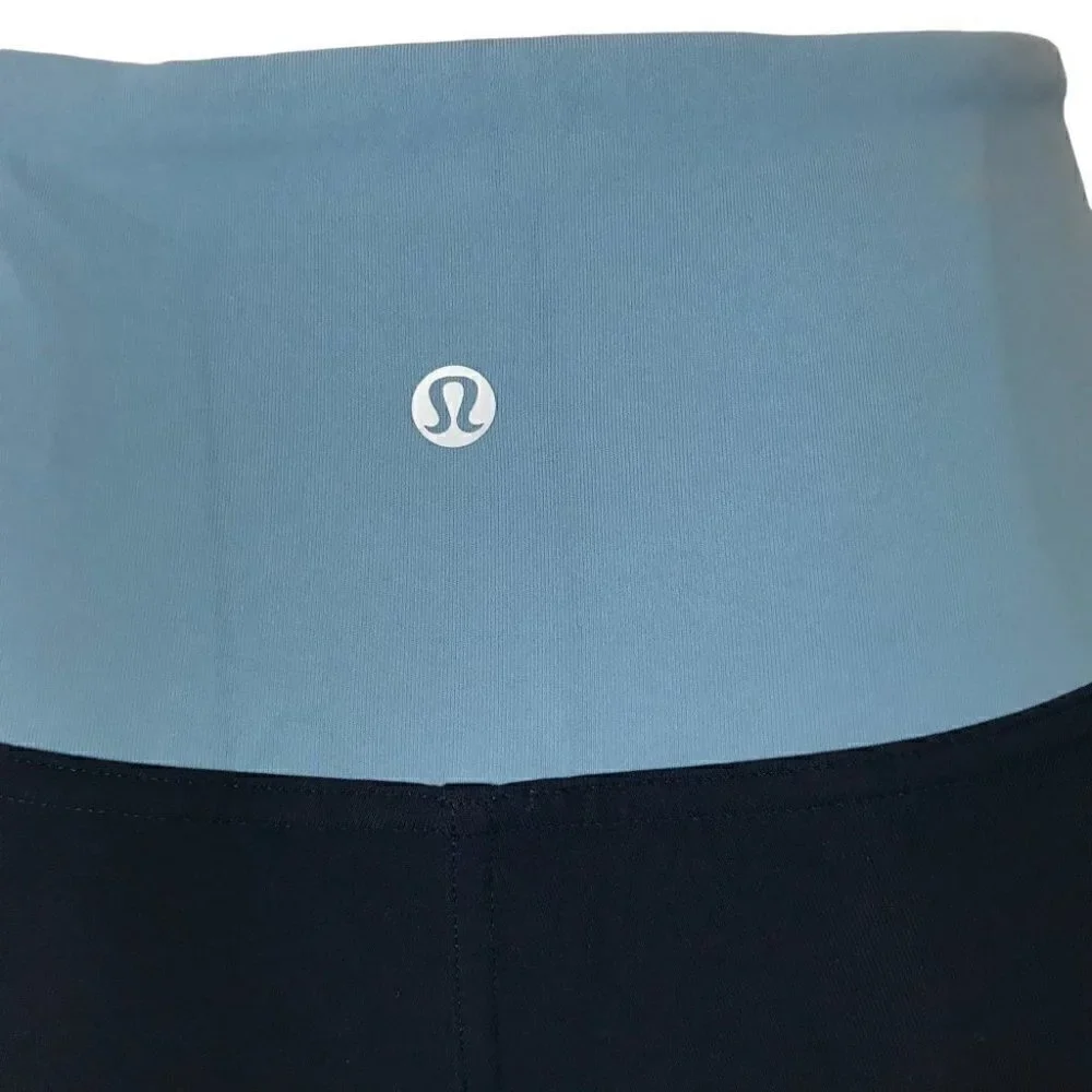 LULULEMON Navy And Baby Blue Tights Size 6 - Picture 6 of 6